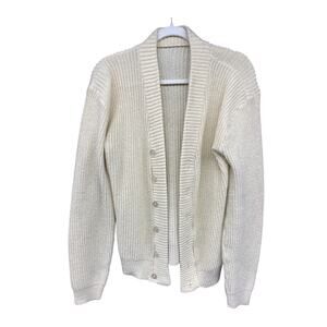 Vintage x  Cream Button Front Women's Medium Cardigan Sweater